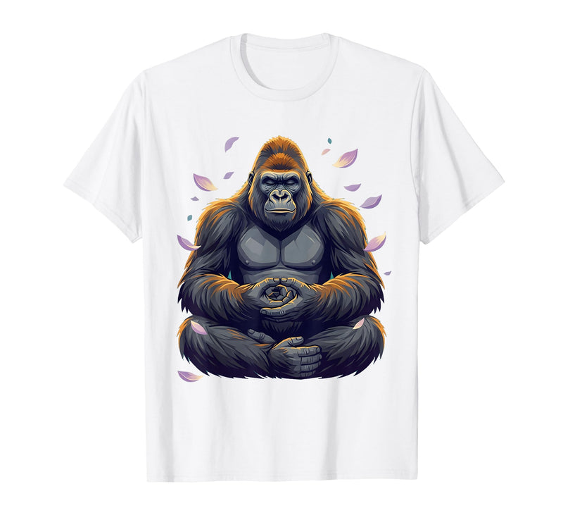 Mademark Meditating Gorilla Zen Monkey Graphic Design T-Shirt - Men - White
