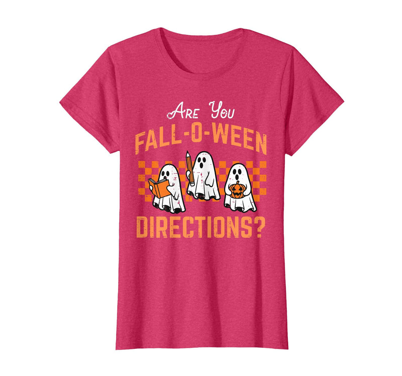 Halloween Shirts For Women Men Kids Boys Girls are You Falloween Directions Funny Halloween Teacher Teach T-Shirt - Red