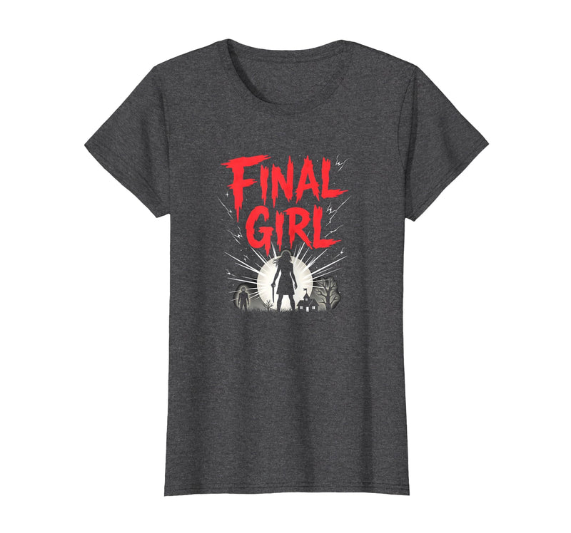 Mademark Halloween - Vampires, Zombies & Horror T-Shirt - Dark Heather Grey-final Girl: Survivor of Horror Movie Showdown