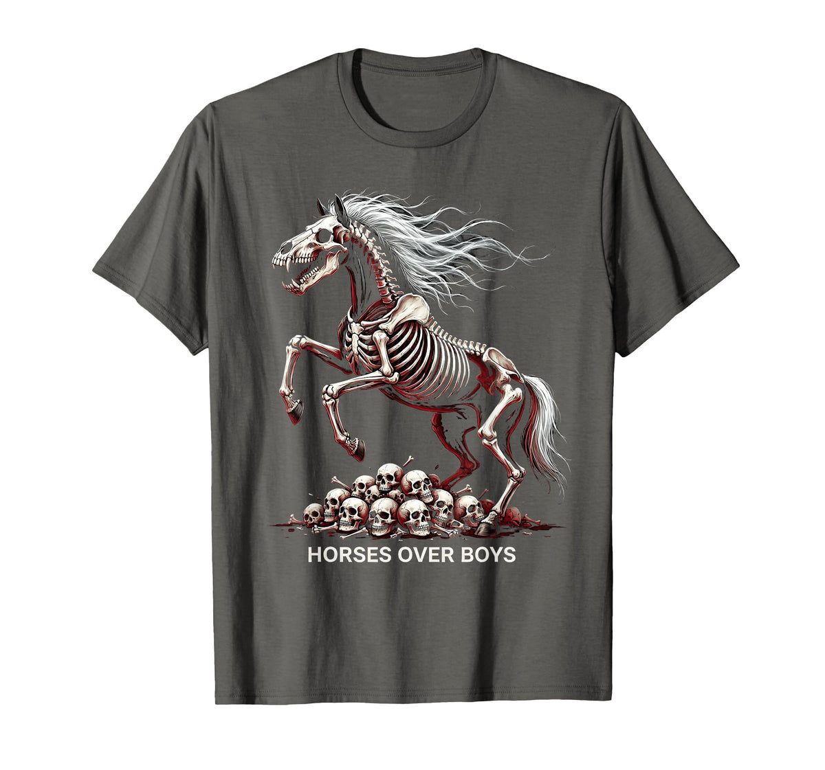 Mademark Horses Over Boys Equestrian Design for Women T-Shirt - Men - Asphalt Grey