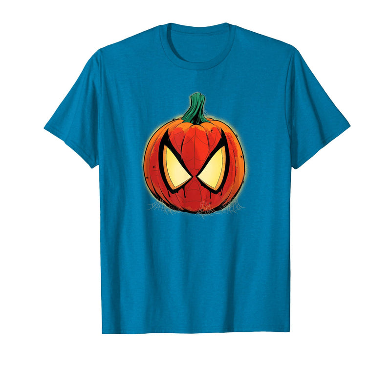Marvel Spider-Man Halloween Spooky Pumpkin Jack-o'-Lantern T-Shirt - Sapphire Blue