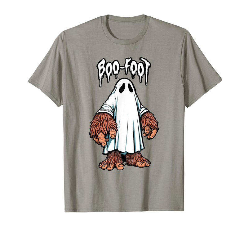Spooky Bigfoot Sasquatch Ghost Halloween Humor Fun Boo Foot Bigfoot Ghost Sasquatch Halloween Funny Humor T-Shirt - Slate