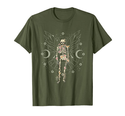 Y2K Grudge Core Mystical Celestial Halloween NS Fairy Grunge Fairycore Aesthetic Butterfly Skeleton Gothic T-Shirt