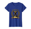 Mademark Monkey Flexing Muscles on Gym Podium T-Shirt - Women - Royal Blue