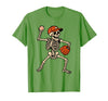 Funny Skeleton Baseball Tee Skeleton Baseball Halloween Costume Pitcher Sport Player T-Shirt - Grass Green