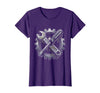 Mademark Grease Monkey Wrench and Screwdriver Crossed T-Shirt - Women - Purple