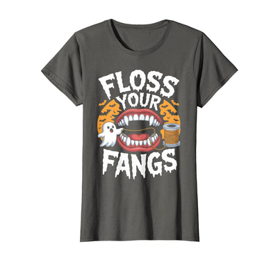Spooky Dental Office Halloween Dental Crew Ghost Floss Your Fangs Dental Halloween Shirt Dentist Halloween T-Shirt