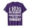 I Hug My Rabbit I Easter Bunny Design Lionhead Rabbit T-Shirt in Purple