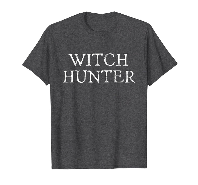 Witch Hunter Halloween Funny Witch Hunter Halloween Costume Easy Lazy T-Shirt - Dark Heather Grey