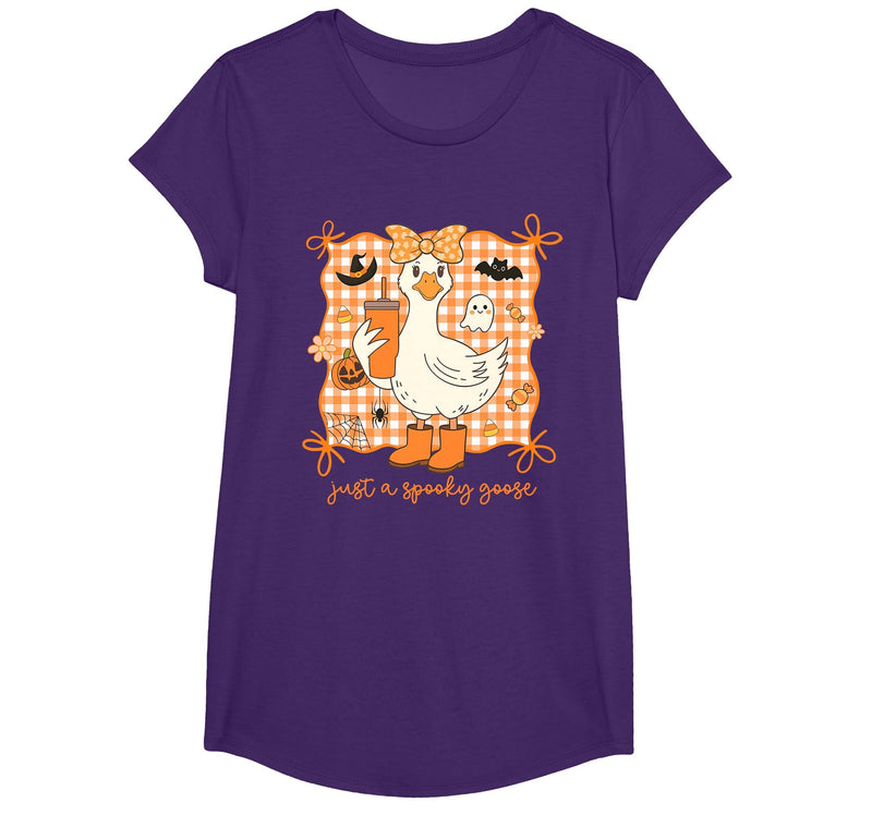 Just A Spooky Goose Halloween Goose Just A Spooky Goose Halloween Silly Goose Funny Halloween T-Shirt - Purple