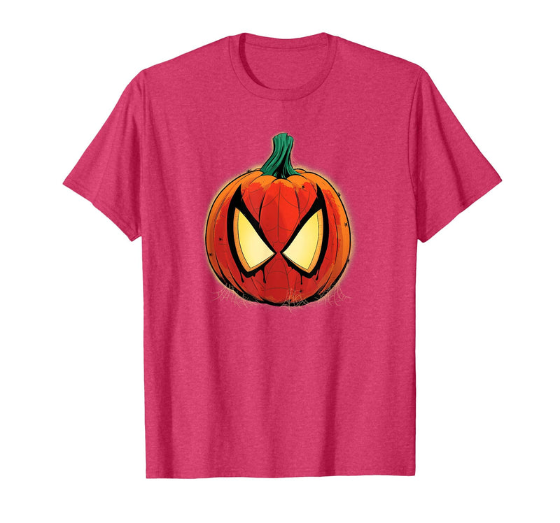 Marvel Spider-Man Halloween Spooky Pumpkin Jack-o'-Lantern T-Shirt - Red Heather