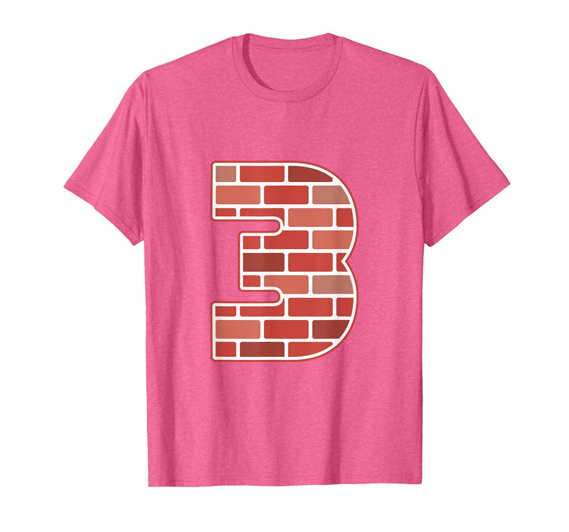 DK Three Little Pigs Halloween Costume Tees Three Little Pigs 3 Halloween Group Costume Kids Adults T-Shirt - Pink Heather