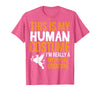 This is My Human Costume Mythical Creature - Halloween Funny T-Shirt - Pink Heather