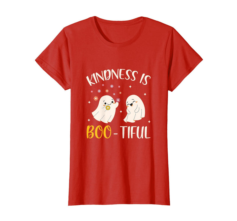 Halloween Costume Teacher Kindness is Boo Tiful Teacher Cute Ghost Halloween Costume T-Shirt - Red