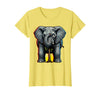 Mademark Funny Elephant Hiding Behind Tiny Tree T-Shirt - Women - Lemon Yellow