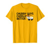 LGBTQ Pride Gifts Chubby Guys Cuddle Better Gay Bear Pride Couple Flag Love T-Shirt - Golden Yellow