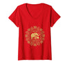 Mademark Women's Mother Elephant Nudging Newborn Calf Maternity V-Neck T-Shirt - Women - Red