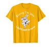 Sorry I'm Late, I Didn't Want to Come White Rabbit Watch T-Shirt in Golden Yellow