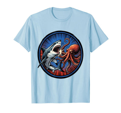 Shark vs Octopus Epic Underwater Showdown T-Shirt