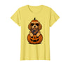 Funny Retro Maltipoo mom Halloween Spooky Cavapoo Pumpkin Halloween Doodle Dog Lover T-Shirt - Lemon Yellow