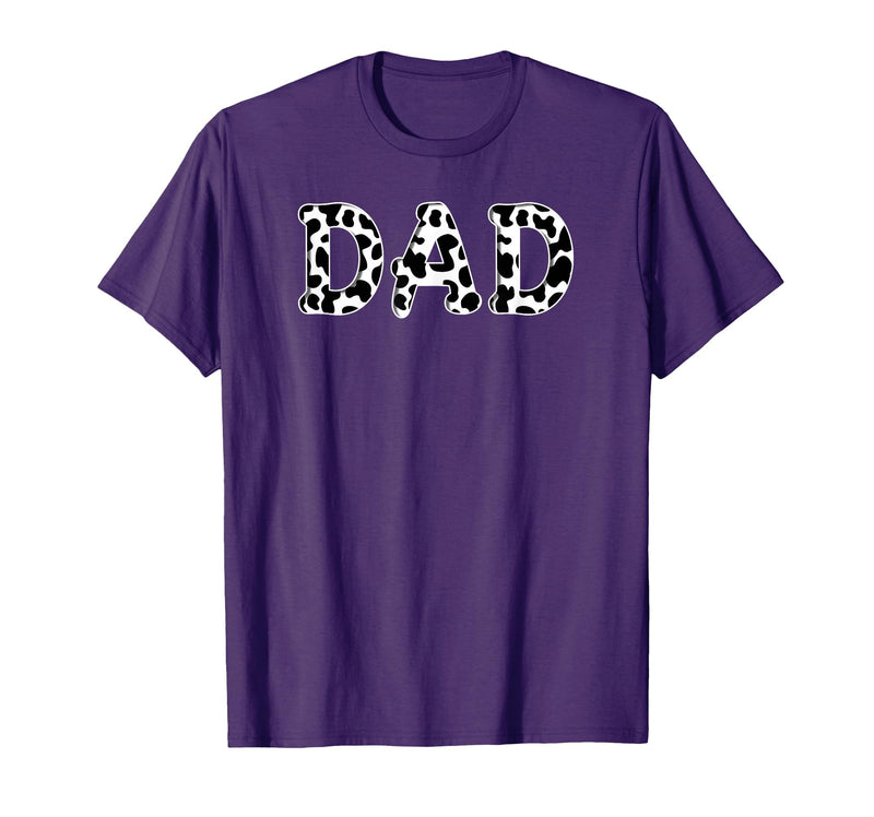 Cow Pattern Print Family Matching Birthday Apparel Cow Dad Birthday Family Matching Girl Boy Farm Birthday T-Shirt - Purple