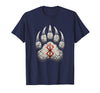 Viking Valhalla Krieger Normanne Runenkreis Götter Berserk Bear Paw Berserk Rune Rune Symbol Viking T-Shirt - Navy Blue