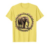 Mademark Be Kind Elephant Nudging Baby Bird Illustration T-Shirt - Men - Lemon Yellow