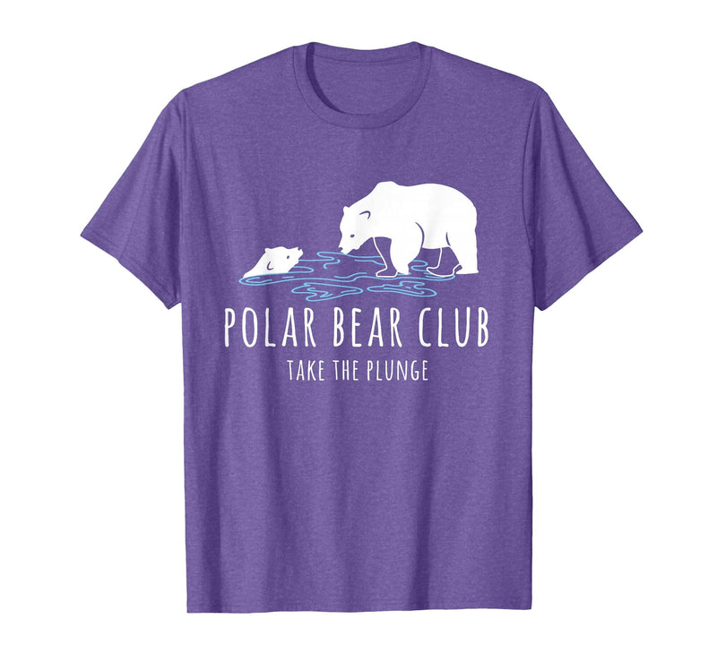 Global Warming Awareness Arctic Winter Ice Polar Bear Club Take The Plunge Ice Bear T-Shirt - Purple Heather