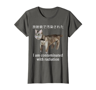 Cute Japanese Cat Meme Tee Gifts Japanese Cat Meme I Am Contaminated with Radiation Men Women T-Shirt