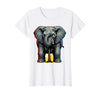 Mademark Funny Elephant Hiding Behind Tiny Tree T-Shirt - Women - White
