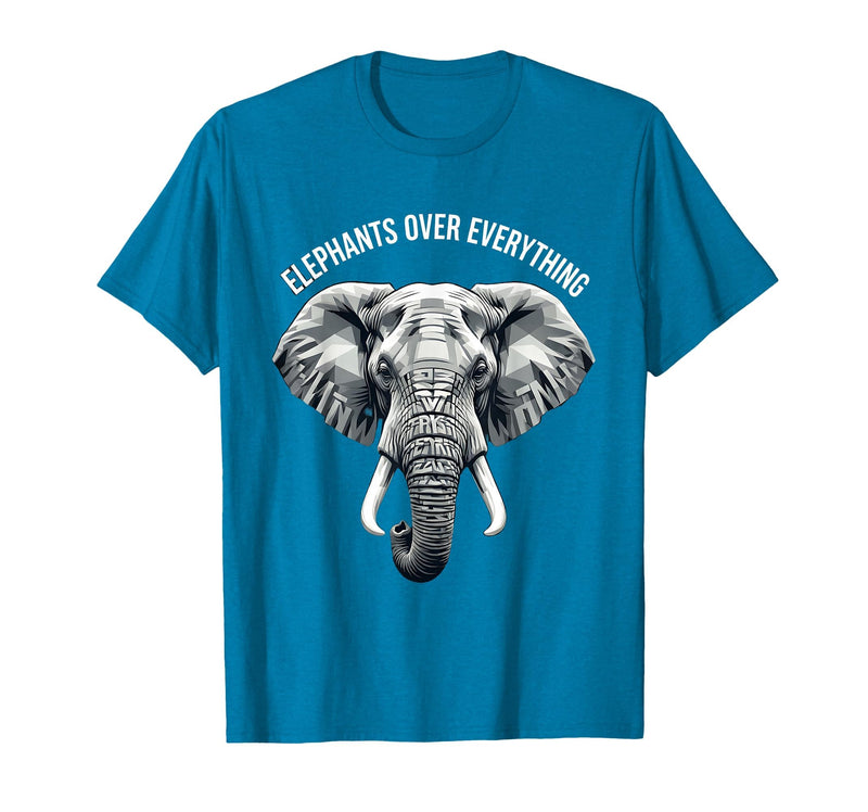 Mademark Elephants Over Everything Elephant Lover Design T-Shirt - Men - Sapphire Blue