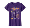 Speech Occupational Physical Therapy Halloween Therapy Squad SLP OT PT Halloween Speech Physical Skeleton T-Shirt - Purple