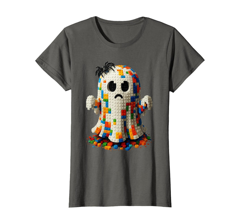 Block Building Halloween Ghost Brick or Treat Boys Halloween Master Builder Ghost Kids Building Blocks Bricks T-Shirt -