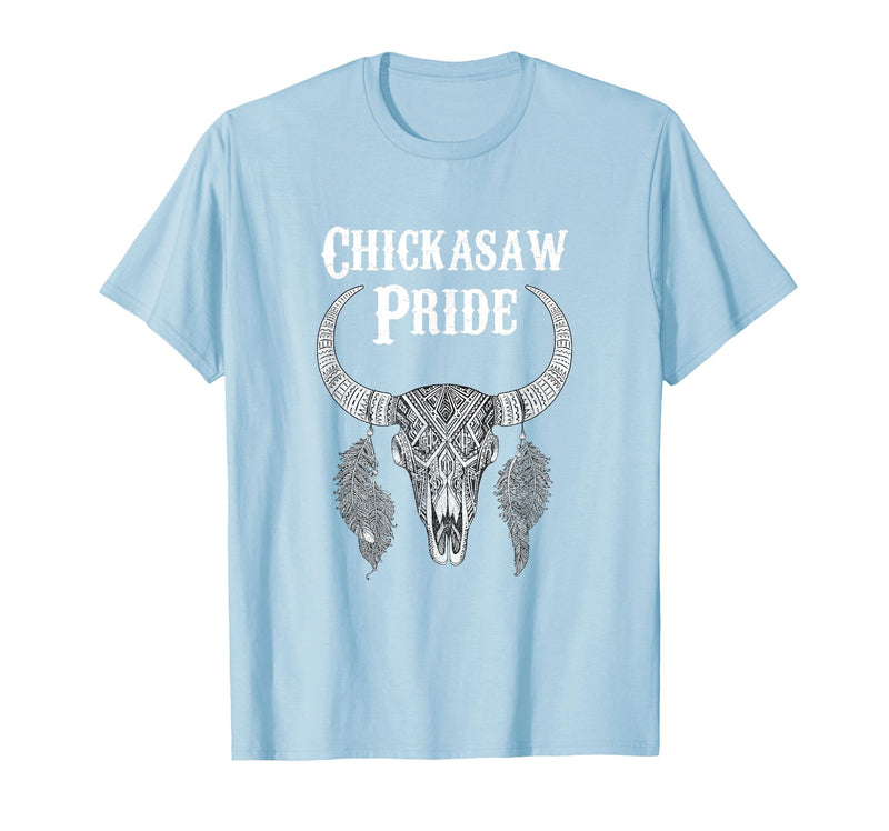 Chickasaw Pride Native American Nice Gifts Chickasaw Pride Tribe Native American Indian Buffalo T-Shirt - Baby Blue