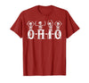 Funny O-H-I-O State Skeleton Halloween Funny O-H-I-O State Skeleton Ohio Halloween Vintage Vibe Fun T-Shirt - Cranberry Red