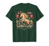 Chinese New Year 1990 Birthday Fortune Prosper Red Festive 2026 Horse Lady Crazy Wild Soul Calm Heart Lunar T-Shirt - Dark Green