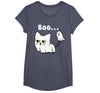Halloween Tees Women Men Kids Cat Boo Ghost Cute Kitty Spooky Funny Halloween Meow Pet T-Shirt - Heather Blue