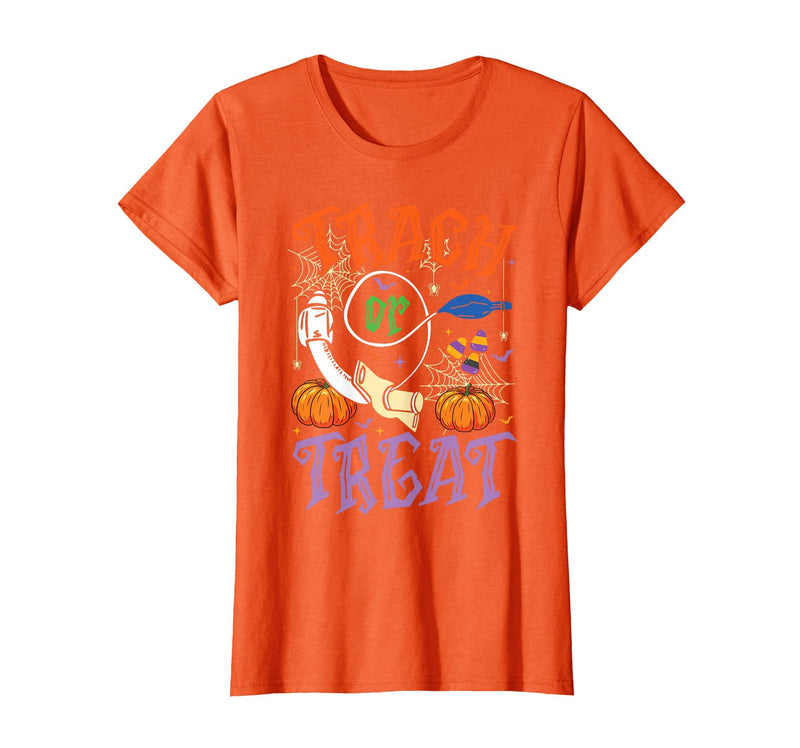Trach or Treat ICU RN Halloween Nurse Tees Respiratory Therapist Trach or Treat ICU RN Halloween Nurse T-Shirt - Orange