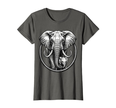 Mademark Mama Elephant and Baby Graphic Tee T-Shirt - Women