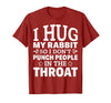 I Hug My Rabbit I Easter Bunny Design Lionhead Rabbit T-Shirt in Cranberry Red