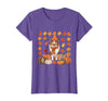 Shetland Sheepdog Sheltie Shop Sheltie Shetland Sheepdog Pumpkins Fall Leaves Halloween T-Shirt - Purple Heather
