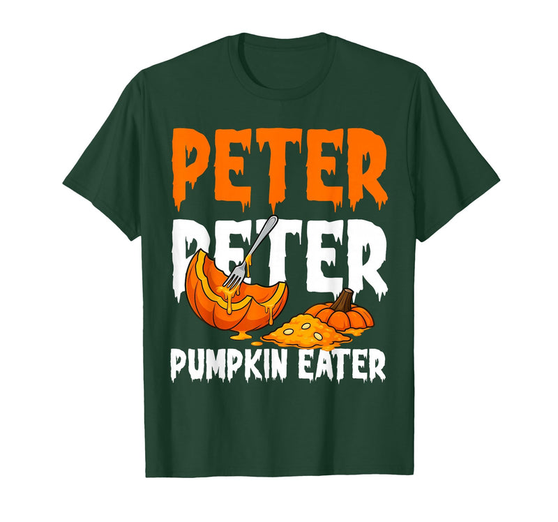 Halloween Matching Couple Shirts Women Men Funny Peter Pumpkin Eater Halloween Costume Men Boyfriend T-Shirt - Dark Green