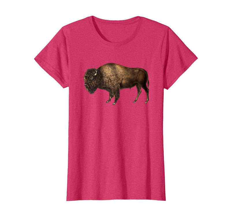 Altes Büffel-Design Buffalo Vintage Retro American Bison T-Shirt - Red Heather