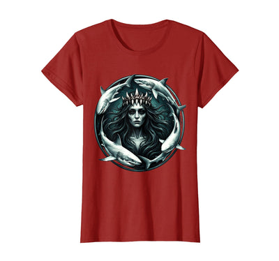 Deep Sea Queen Crowned by Circling Sharks T-Shirt
