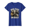 Mademark Big Five or Bust Safari Wildlife Design T-Shirt - Women - Royal Blue