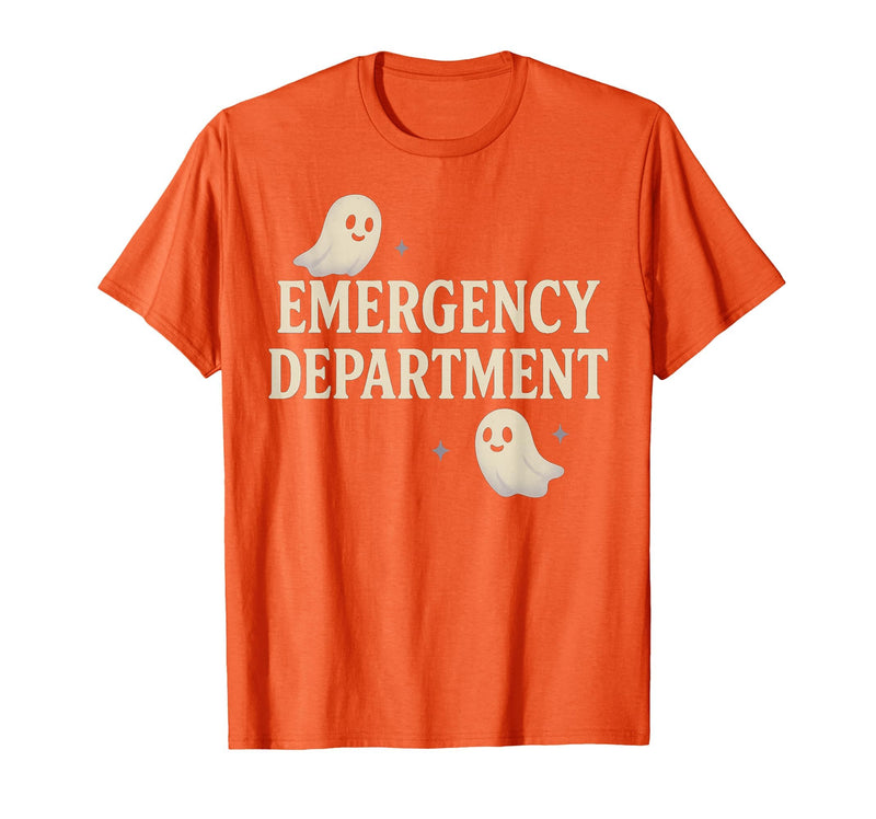 Emergency Department Shirts & Gifts HHWCo. ER Halloween Emergency Department Cute Ghost Design Spooky T-Shirt - Orange
