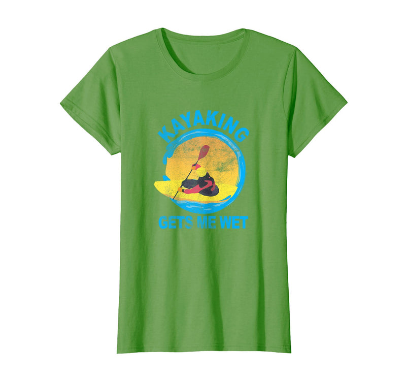 Groundhog Tees Kayaking Gets Me Wet Halloween Funny T-Shirt T-Shirt - Grass Green