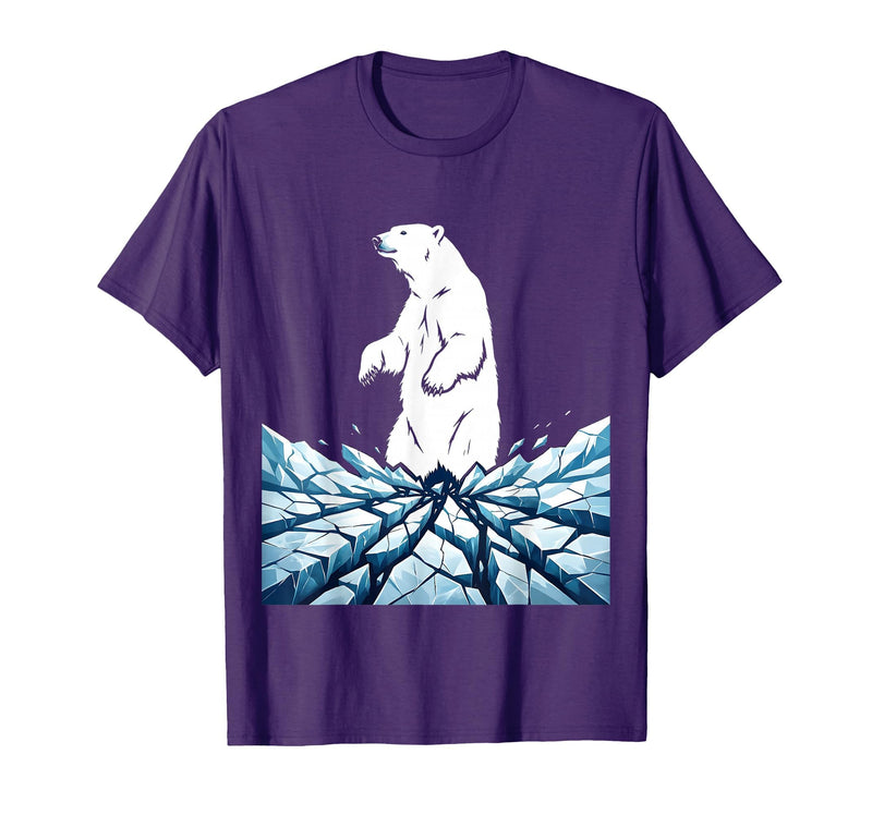 Mademark True North VBS Polar Bear Arctic Ice Design T-Shirt - Purple