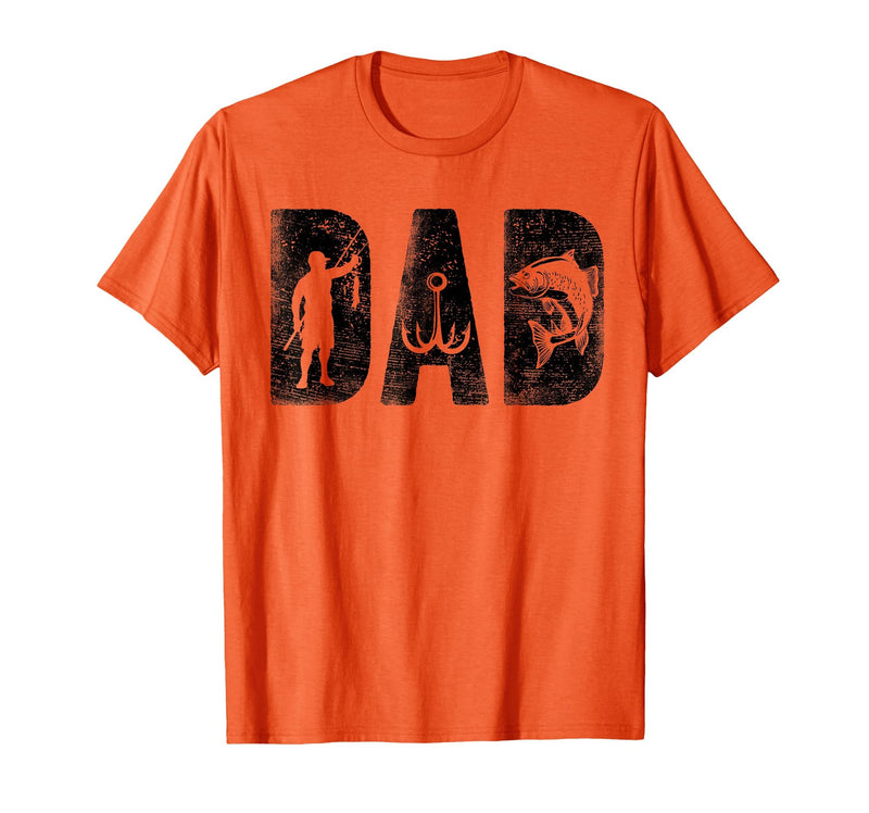 Fishing Gifts for Dad Father's Day Fisherman Fishing Dad Birthday Classic Bold Font Fish Daddy T-Shirt - Orange