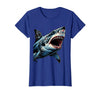 Mademark Shark With Anchor Tattoo Art Graphic Design T-Shirt - Royal Blue